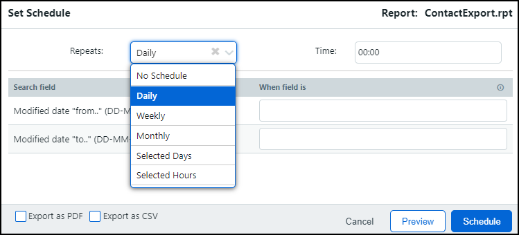 Scheduling Custom Reports